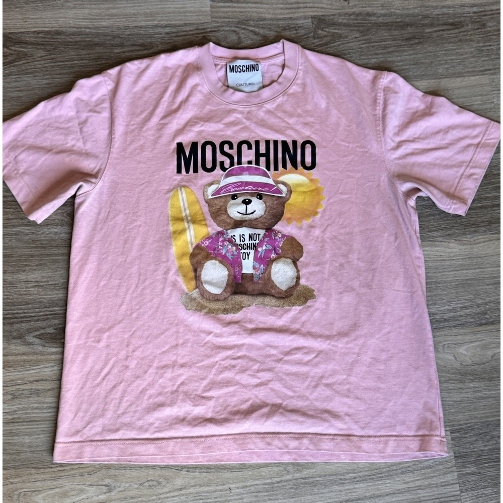 Moschino Couture Pink teddy bear Print t-shirt Women Sz XXL